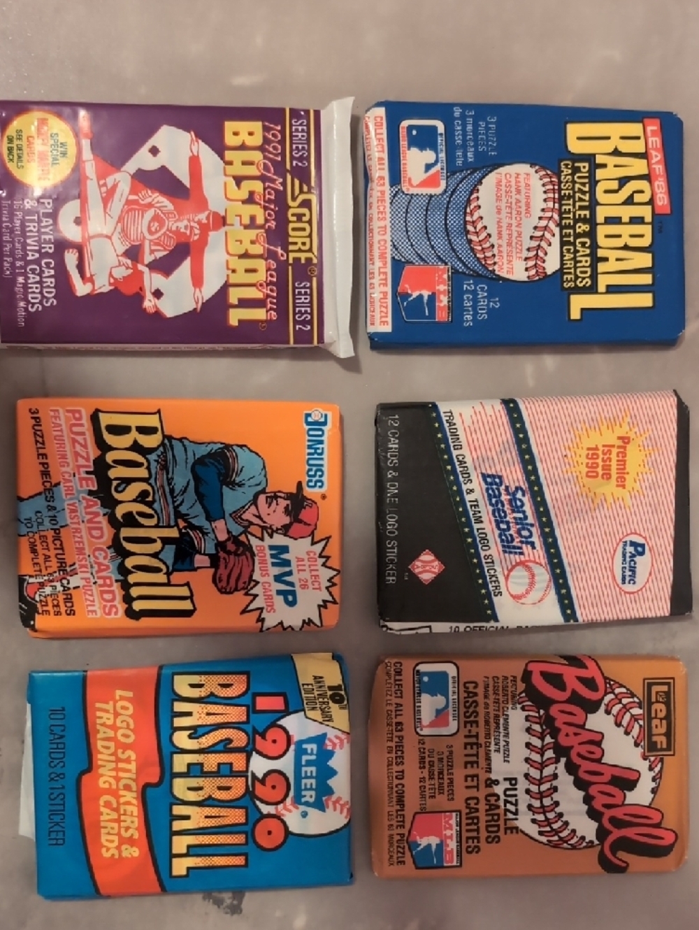 Vintage Baseball Trading Card Packs